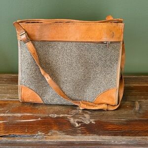 Vintage Hartmann Luggage Messenger Bag with Tan Leather Trim